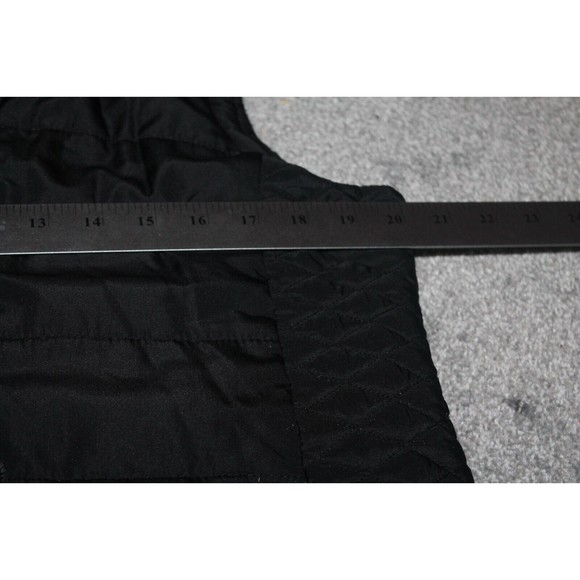 Women's XL Puffer Vest Jacket Black Quilted Sleeveless Zip and Button Up Lined - Picture 5 of 7